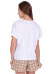 Женская пижама ЖП 022 (белый + бежевая клетка)